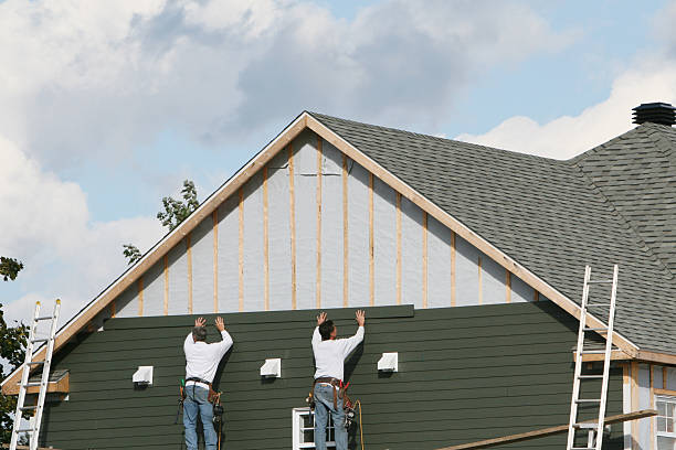 Professional Siding Repair technician working in Neshanic Station, NJ